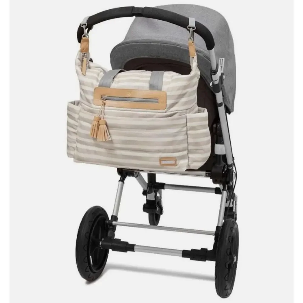 Skip Hop Riverside Ultra Light Baby Diaper Bag Satchel Grey, White & Tan – EUC